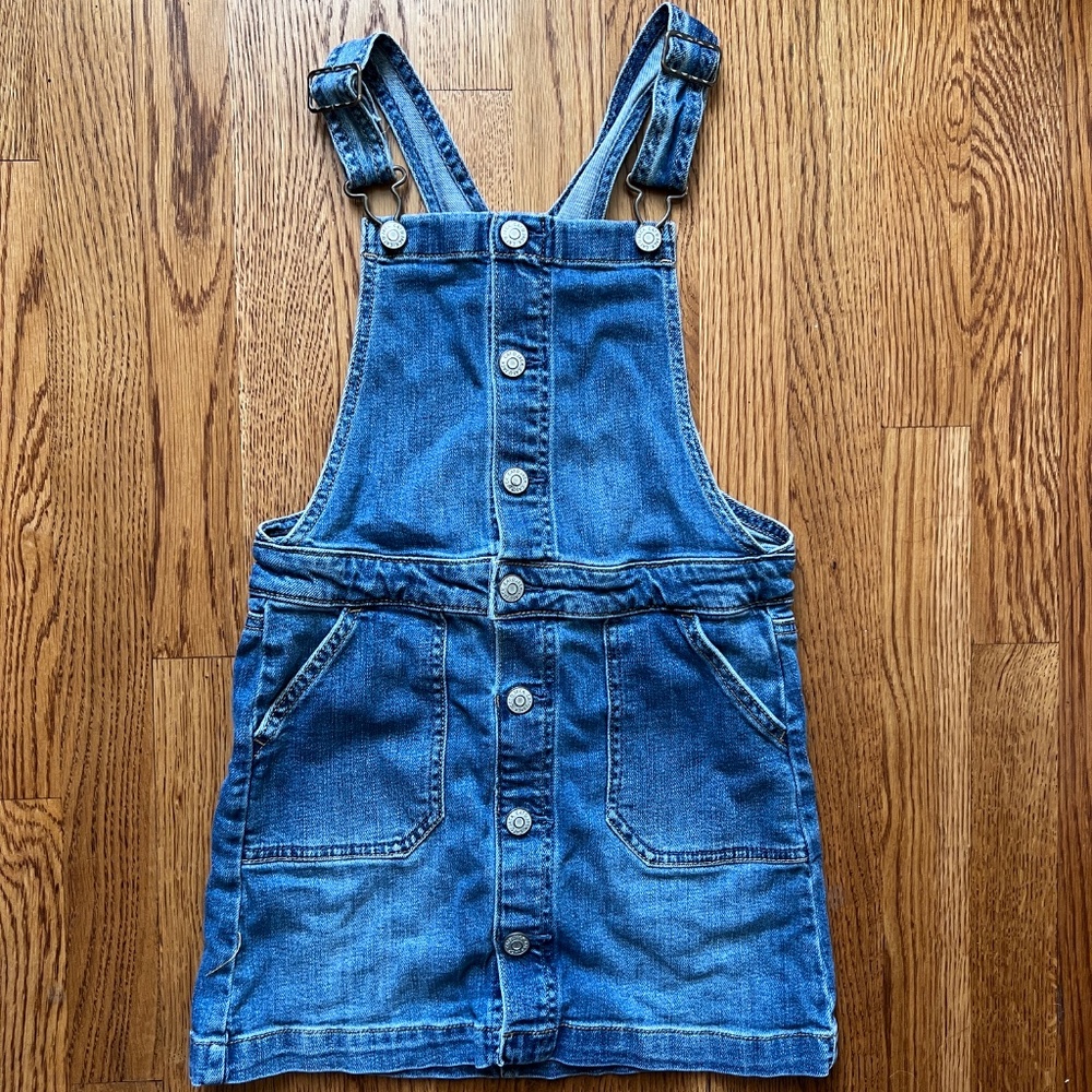 Cat & Jack Stretch Denim Overalls Dress, Girls Size 7/8